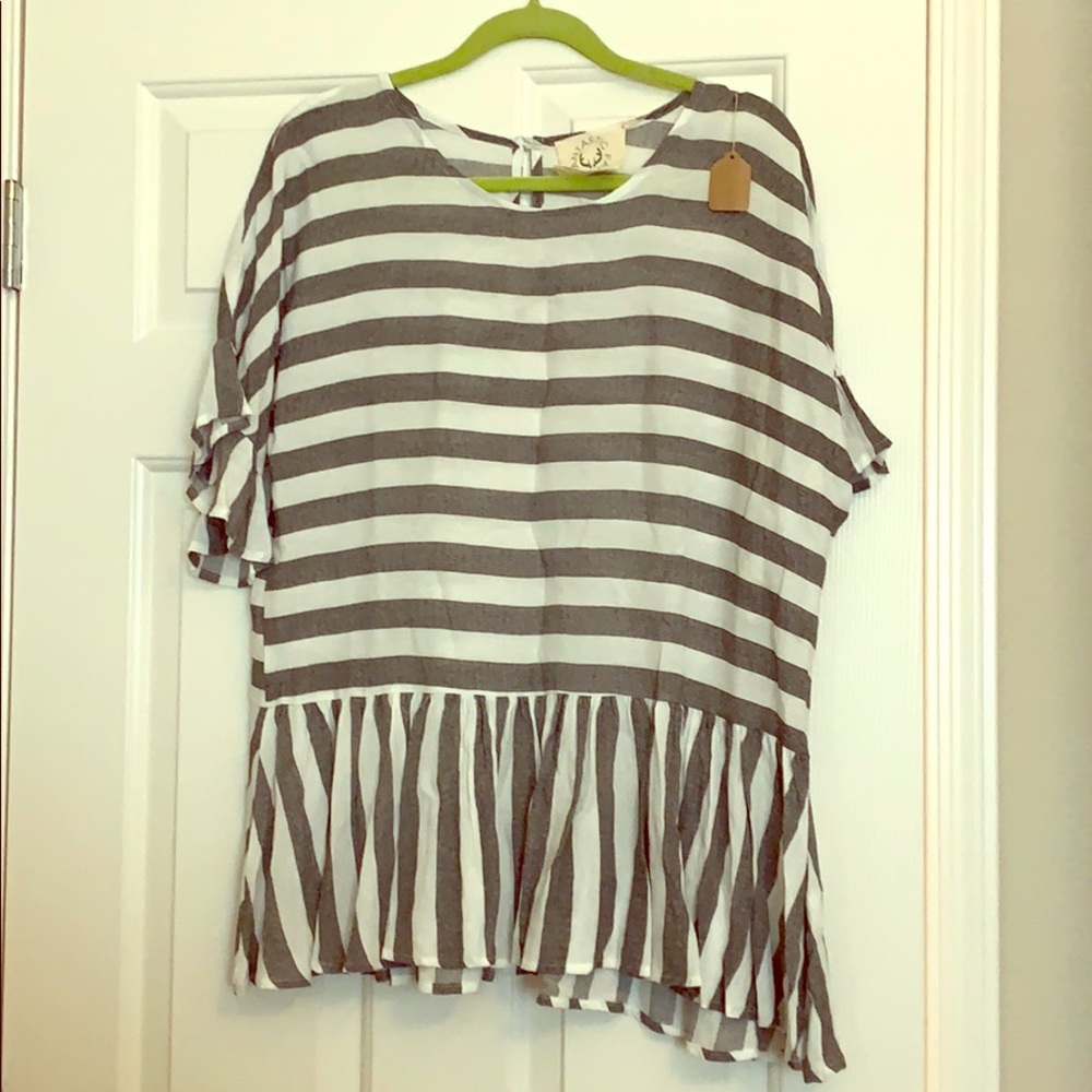 Striped Ruffle Summer Top!